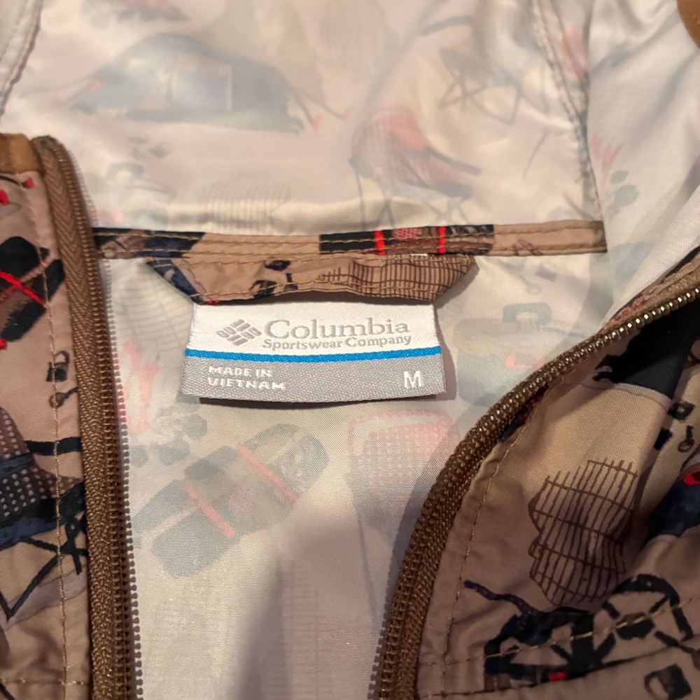 Columbia Camping Backpacking Windbreaker sz Med M lightweight hooded - Picture 5 of 9